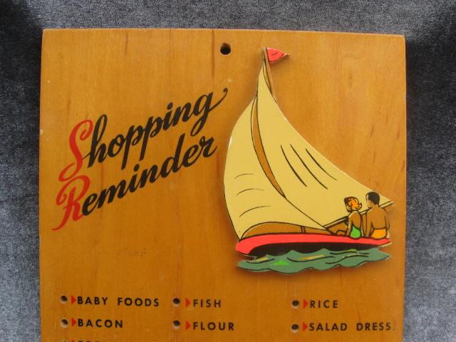 Vintage Shopping Reminder Grocery List Sailing Sail Boat
