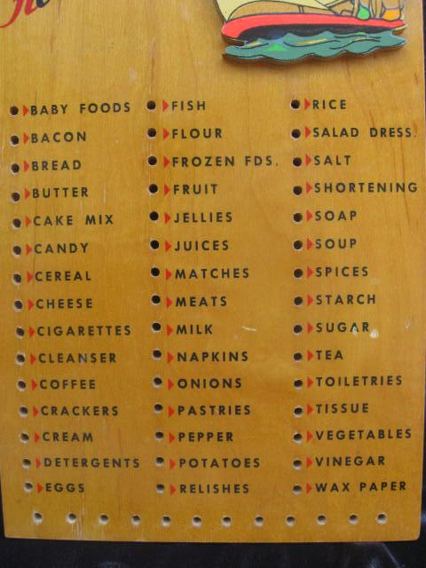 Vintage Shopping Reminder Grocery List Sailing Sail Boat
