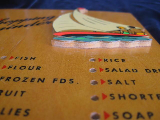 Vintage Shopping Reminder Grocery List Sailing Sail Boat