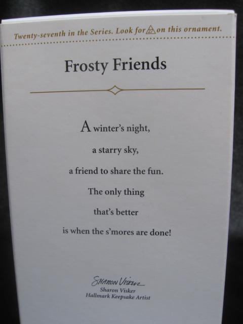 Hallmark 2006 Smores FROSTY FRIENDS Making Smores 27th In Series Christmas Tree Ornament