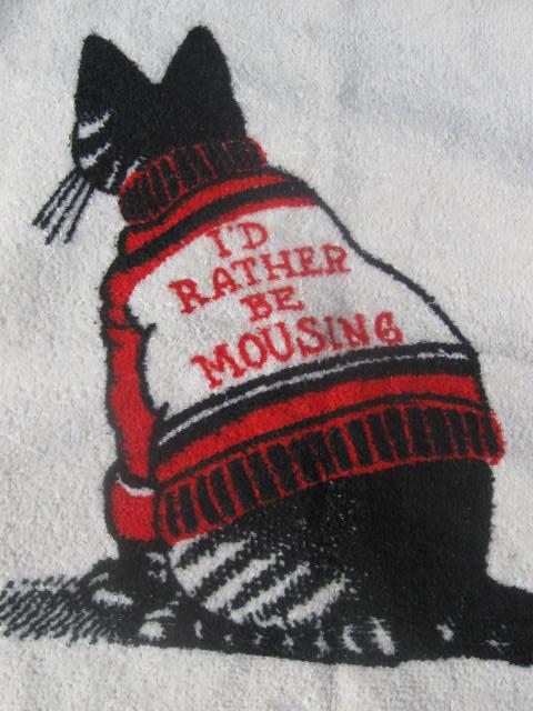 Vintage Kliban I'd Rather Be Mousing Wash Cloth