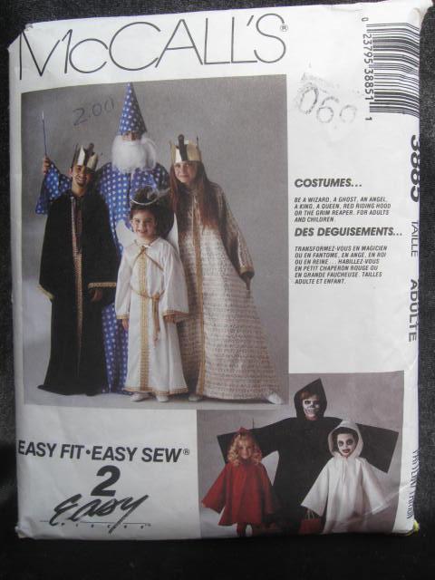 McCall's 3885 Adult Wizard, Angel King Queen Halloween Costume Sewing Pattern