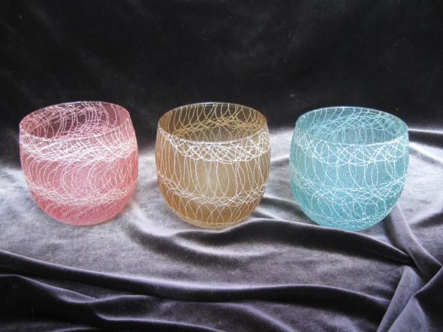 3 Spaghetti String Glamalite Rubber Highball Tumblers