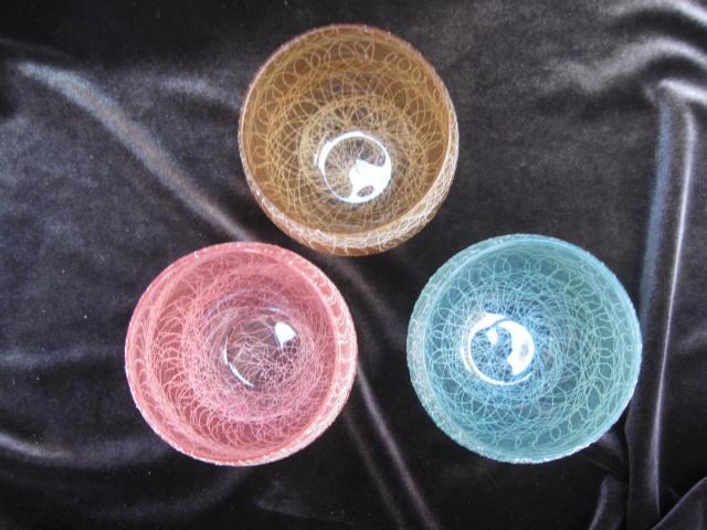 3 Spaghetti String Glamalite Rubber Highball Tumblers