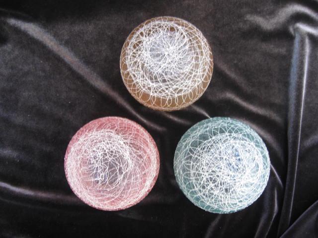 3 Spaghetti String Glamalite Rubber Highball Tumblers