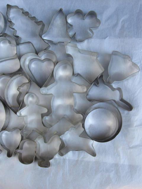 Lot of 39 Aluminum Cookie Cutters Christmas Easter Halloween & More