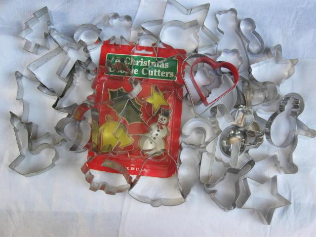 Lot of 37 Aluminum Cookie Cutters Christmas Easter Halloween & More
