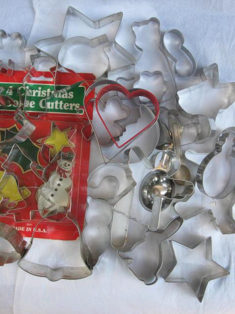 Lot of 37 Aluminum Cookie Cutters Christmas Easter Halloween & More