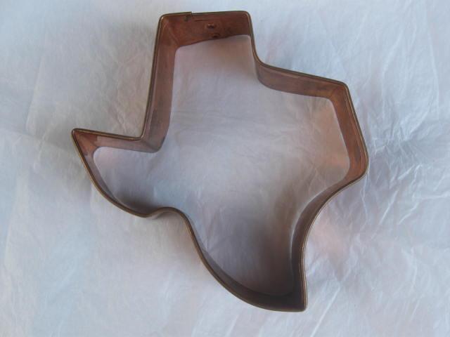 Large Copper State Of Texas Cookie Cutter