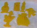 Lot of 6 Sesame Street Cookie Cutters, Wilton Elmo Cake Pan & Wilton 1977 Yearbook