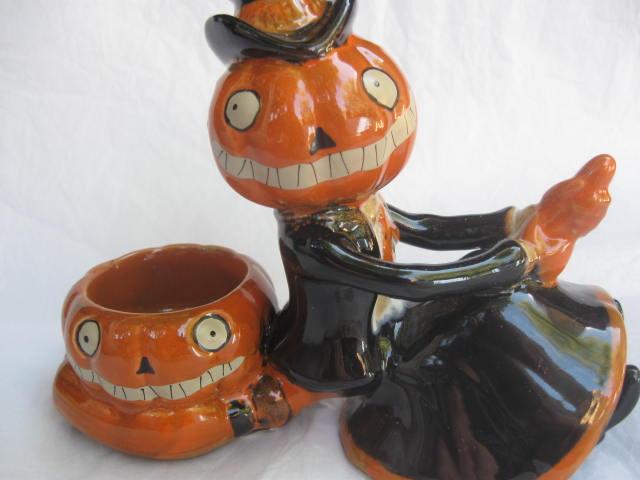 Yankee Candle Pumpkin Witch On Broom Jack O Lantern Tea Light Figurine