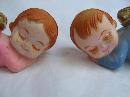 2 Vintage Boy & Girl Baby Sleeping Christmas Angels Wilton Cake Toppers
