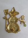 OTC Christmas Winter or Halloween Orange Snowman Brooch
