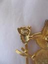 OTC Christmas Winter or Halloween Orange Snowman Brooch