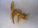 Goldtone Mamselle Goldtone Arched or Hunched Back Halloween Cat