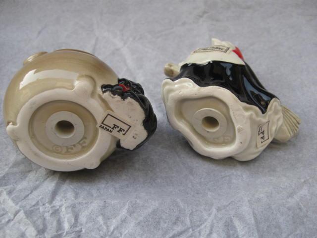 Fitz & Floyd Halloween Witch & Black Cat Cauldron Salt & Pepper Shakers