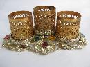 Gold Tone Filigree Lipstick Holder with Faux Jewels