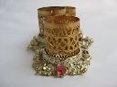 Gold Tone Filigree Lipstick Holder with Faux Jewels