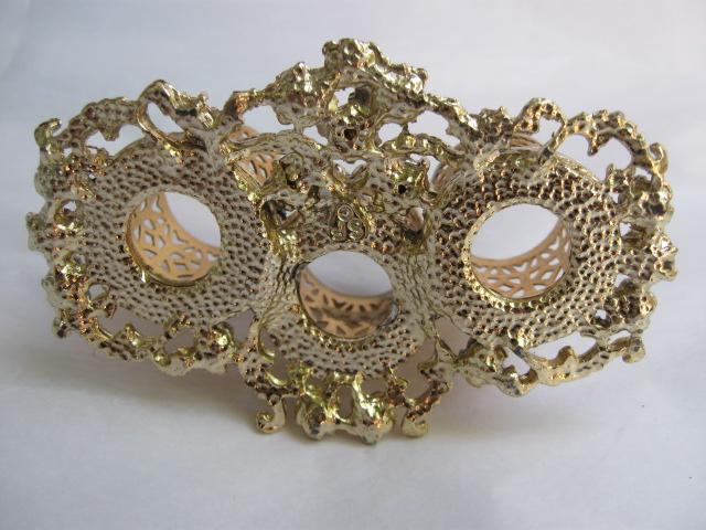 Gold Tone Filigree Lipstick Holder with Faux Jewels