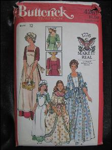 New Vintage Butterick 4261 Dolly Madison Puritan Colonial Halloween Costume Sewing Pattern