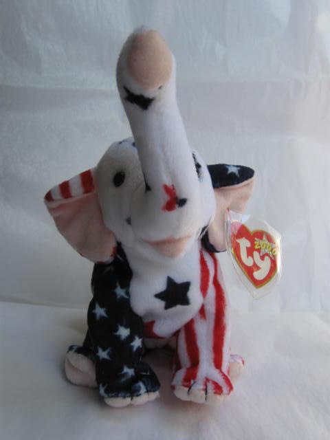 Ty Righty 2000 The Republican Elephant Beanie Baby Retired
