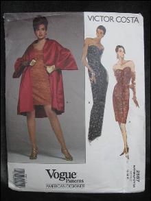 New Vogue 2587 Victor Costa Coat & Evening Dress Sewing Pattern Misses Size 12 14 16