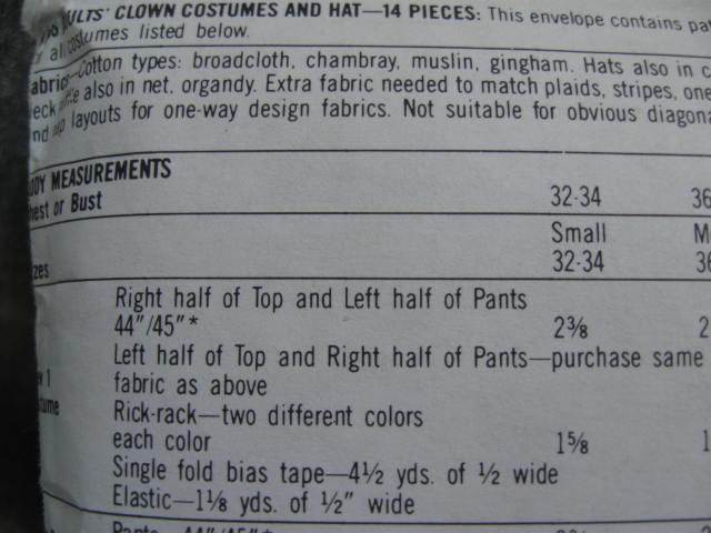 Simplicity 9806 Adult Clown Mime Halloween Costume Sewing Pattern Adult Small