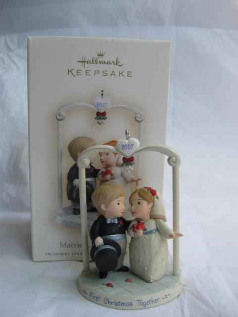 Hallmark 2007 Married & Merry Wedding Cake Topper Ornament