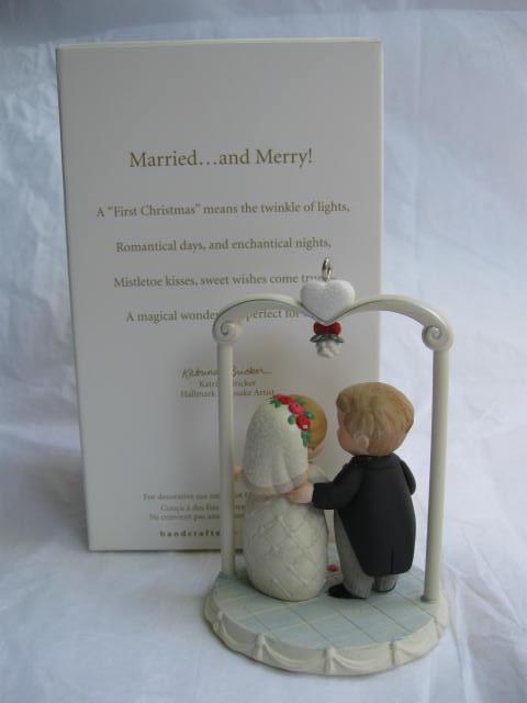 Hallmark 2007 Married & Merry Wedding Cake Topper Ornament
