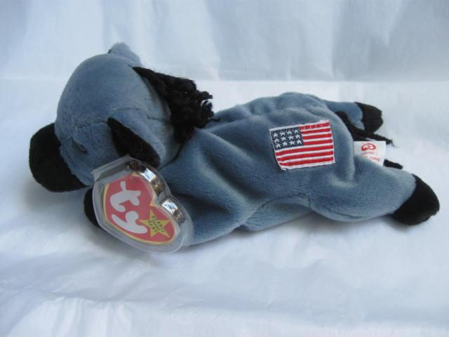 Ty Original Lefty The Democratic Donkey Retired Beanie Baby