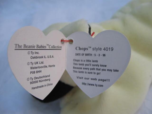 Ty Chops The Lamb Retired Beanie Baby MWMT's