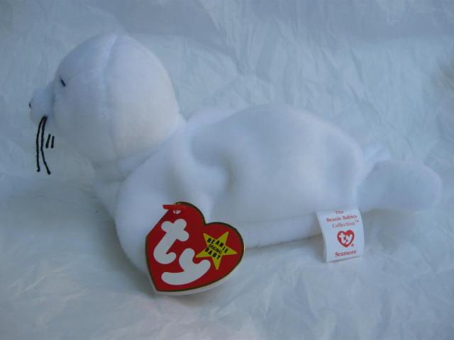 Ty Seamore The White Seal Retired Beanie Baby MWMT's