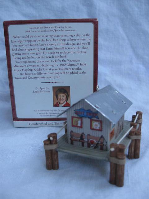 Hallmark 2000 Bait Shop With Bait #2 In Town & Country Series Christmas Tree Ornament