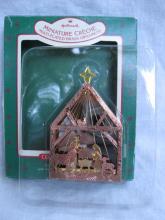 Hallmark 1987 Miniature Creche Nativity #3 In Miniature Creche Series Multi-plated Brass Christmas Tree Ornament