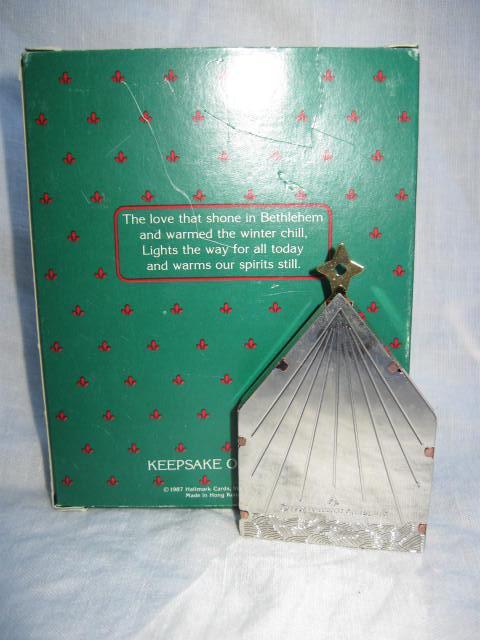 Hallmark 1987 Miniature Creche Nativity #3 In Miniature Creche Series Multi-plated Brass Christmas Tree Ornament