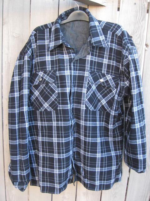 New Marlboro Reversible Western Jacket Shirt Denim Flannel Black & White