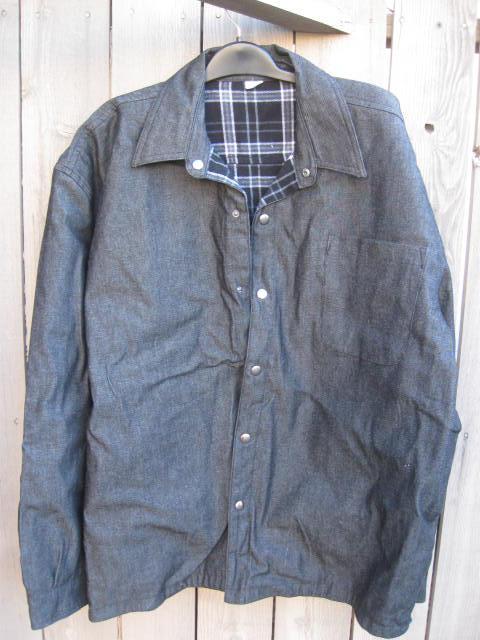 New Marlboro Reversible Western Jacket Shirt Denim Flannel Black & White