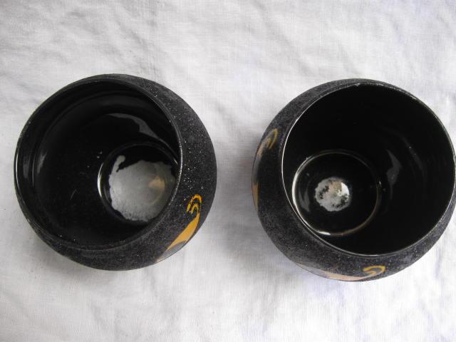 2 Glass Black Cat Tealight Candle Holders Glitter Finish