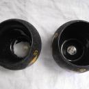 2 Glass Black Cat Tealight Candle Holders Glitter Finish
