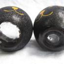 2 Glass Black Cat Tealight Candle Holders Glitter Finish