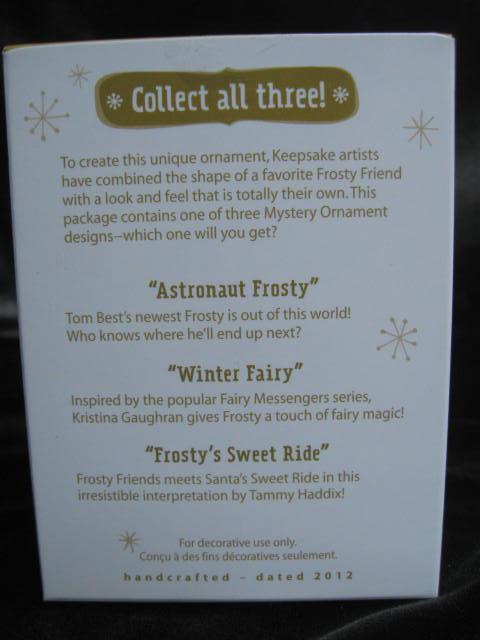Hallmark 2012 Mystery Frosty Silver Astronaut Register To Win Repaint Christmas Tree Ornament