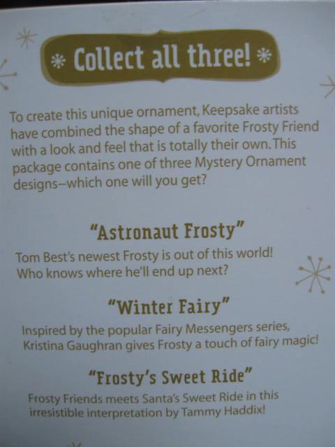 Hallmark 2012 Mystery Frosty Silver Astronaut Register To Win Repaint Christmas Tree Ornament