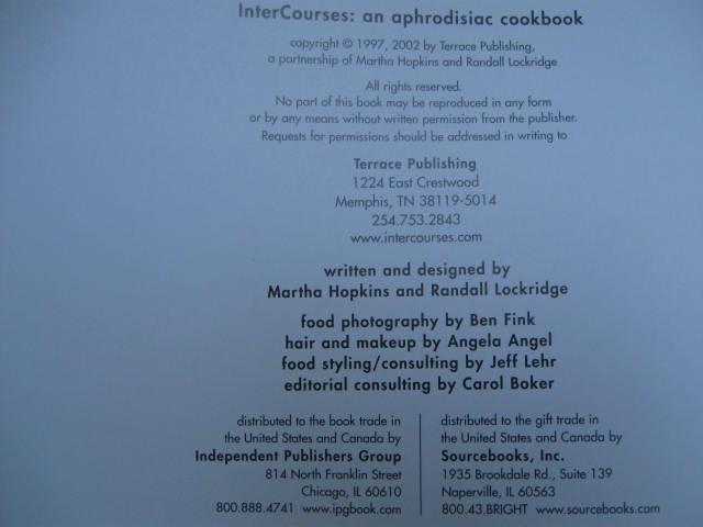 InterCourses An Aphrodisiac Cookbook First Edition