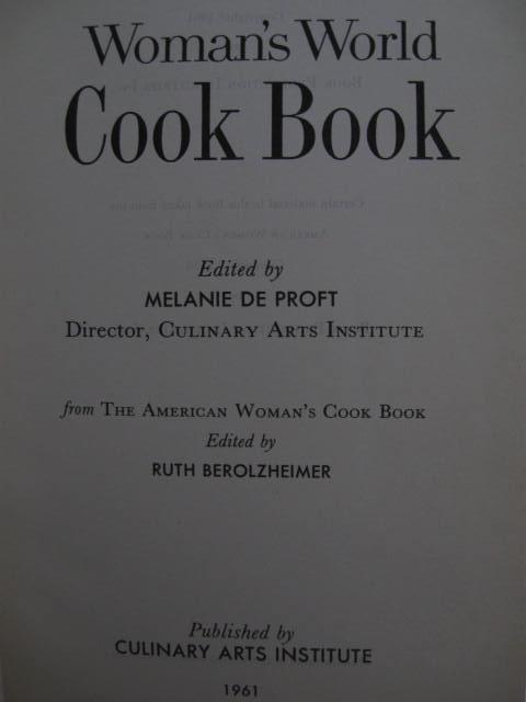 Woman's World Cook Book Copyright 1961