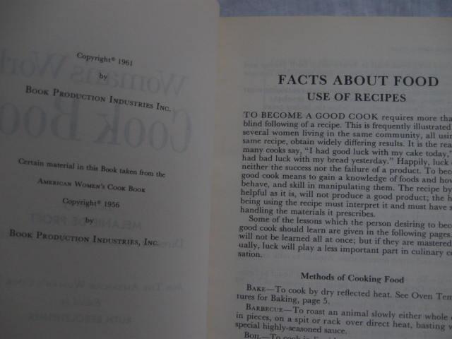 Woman's World Cook Book Copyright 1961
