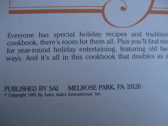 My Holiday Entertainment & Recipe Keepsake 1983