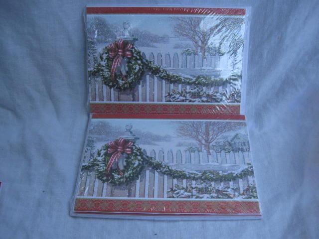 50 Hallmark Christmas Greeting Cards White Picket Fence In Sealed Package