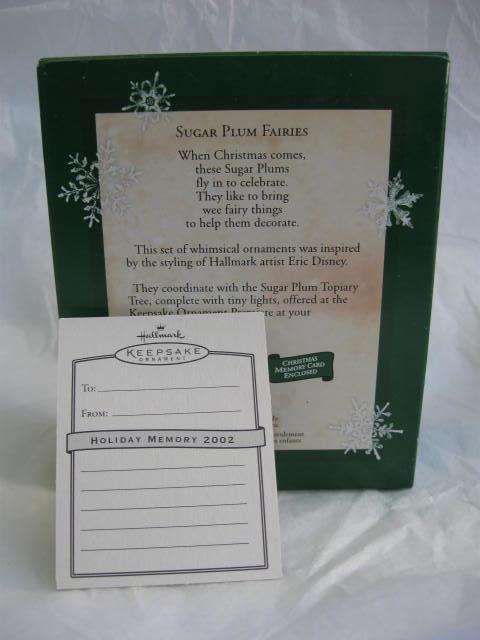 Hallmark 2002 Sugar Plum Fairies Set Of 6 Miniature Feather Tree Christmas Tree Ornaments