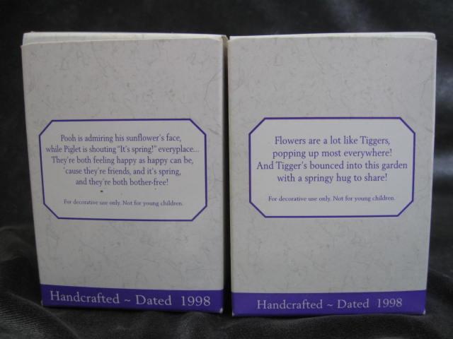 Lot Of 2 Hallmark 1998 The Garden of Piglet & Pooh + Tigger In The Garden Christmas Tree Ornaments