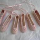 Lot of 6 Ballerina Pink Ballet Slipper Ceramic Ornaments